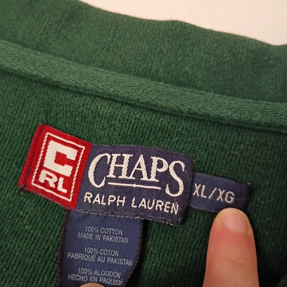 Vintage Chaps Ralph Lauren Polo‎ Shirt Mens XL Green Short Sleeve Cotton Logo